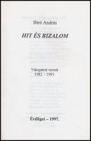 Bíró András: Hit és bizalom. Válogatott versek 1982-1995. Érdliget, 1997, Anteus Kft. Kiadói papírkö...