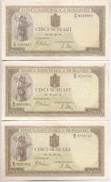 Románia 1942. 500L (3x) közte két közeli sorszám T:II Romania 1942. 500 Lei (3x) with two close serials C:XF