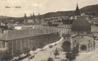 Pécs, látkép templommal