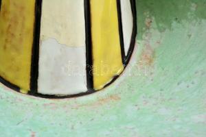 Leány tállal, kézzel festett mázas kerámia figura, jelzett (ME v MM), kis mázhibával, m: 50 cm, d:40...