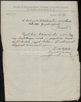 1903 Bp., A Budapesti Hitelforgalmi Szövetkezethez címzett levél a Hülyék és Gyengeelméjűek Budapesti Intézete fejléces levélpapírján