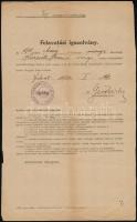 1930 Felavatási igazolvány a m. kir. honvédség kötelékébe önként jelentkezett egyén számára