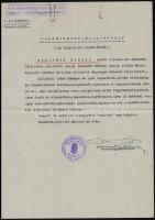 1937 Bp., A M. kir. államrendőrség központi újonciskola büntetőintézeti őrosztag parancsnoksága által kiállított nyilatkozat jó magaviseletről