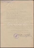1937 Bp., A M. kir. államrendőrség központi újonciskola büntetőintézeti őrosztag parancsnoksága által kiállított okmány személyi adatokról