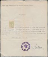 1938 Abádszalók, Az Abádszalóki Önkéntes Tűzoltó Testület Főparancsnoksága által kiállított bizonyítvány okmánybélyeggel