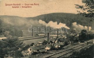 Anina, Stájerlakanina, Steierdorf; Vasöntöde, vasgyár, vasúti sínek. W. L. 1188. Hollschütz kiadása / iron works, blast furnace, iron foundry, railway tracks