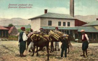 Bosanski prodavaci drva / Bosnische Holzverkäufer / Bosnian wood seller, folklore, traditional costume. W. L. Bp. 1910. No. 87. (Rb)