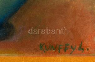 Kunffy jelzéssel: Virágcsendélet. Pasztell, papír, üvegezett keretben, 40×28 cm