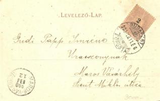 1900 Budapest VI. Andrássy úti fasor, emeletes lóbusz. Schmidt Edgar (EK)