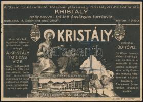 cca 1920-1930 Kristály ásványvizes reklámlap