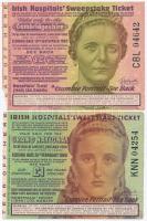 Írország 1960-1962. 1Ł (2xklf) Ír Kórházak Sorsjátéka sorsjegy T:II-,III Ireland 1960-1962. 1 Pound (2xdiff) Irish Hospitals Sweepstake ticket C:VF,F