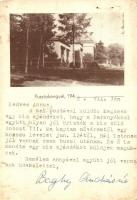 1942 Kengyel, Pusztakengyel, Kengyel-puszta (Törökszentmiklós); Baghy uradalom, kúria, kastély, major. A levelet Baghy Andrásné írta (szakadás / tear)