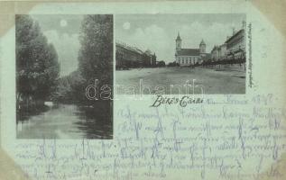 1898 Békéscsaba, tér, este. Lepage L. kiadása