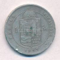 1877KB 1Ft Ag "Ferenc József / Középcímer" Körmöcbánya T:3 ph. 
Adamo M15