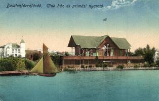 Balatonfüredfürdő, Club ház és prímási nyaraló