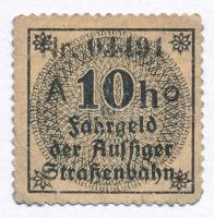 Ausztria / Csehország / Aussi ~1900. 10h Aussigi Villamos bárca T:III Austria / Bohemia / Aussi ~1900. 10 Heller Aussiger Strassenbahn token C:F