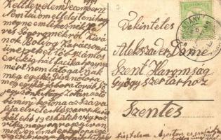 1914 Jászladány, Fogyasztási Szövetkezet, Szőllősy üzlete, dohány és szivar eladás, csoportkép a hel...