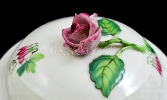 Herendi csipkebogyó mintás mokkás készlet. 4 személyes, kézzel festett, jelzett, hibátlan