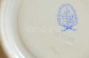 Herendi csipkebogyó mintás mokkás készlet. 4 személyes, kézzel festett, jelzett, hibátlan