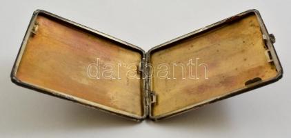 Ezüst (Ag.) cigarettatárca, monogrammal, jelzett, 10,5×8×1,5 cm, nettó 114,7 g