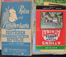 Vegyes térkép tétel: több tucat különféle érdekes régi térkép, különböző léptékben és méretben + 1 d...