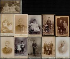 cca 1880-1900 23 db keményhátú műtermi fotó temesvári műtermekből, 10x6 cm