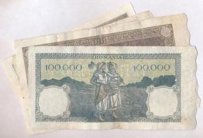 Románia 1941. 500L + 1944. 5000L + 1945. 10.000L + 1946. 100.000L + 1952. 1L T:III-
Romania Románia...