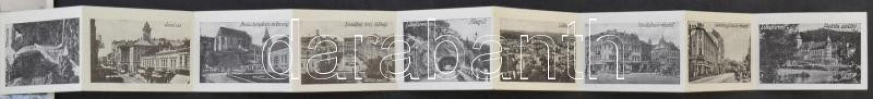 Miskolc, Erzsébet tér, Bloch Béla üzlete. leporellolap / leporellocard