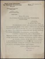 1935 Zürich, Magyar Királyi Főkonzulátus fejléces levélpapírjára írt levél a Nemzetek Szövetsége Titkárságának címezve (Makay Pál)