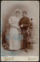 cca 1880 Nagyváradi portrék, 5 db keményhátú fotó nagyváradi műtermekből (Lojanek János, Fekete Sánd...