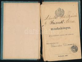 1891 Gyári munkás számára kiállított munkakönyv széteső állapotban