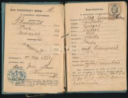 1891 Gyári munkás számára kiállított munkakönyv széteső állapotban