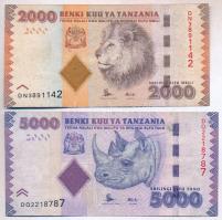 Tanzánia 2015(?) 2000Sh + 5000Sh T:III- Tanzania 2015(?) 2000 Shillings + 5000 Shillings C:VG