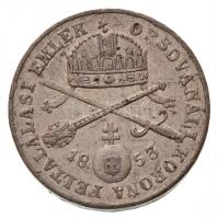1853. "Orsovánáli korona feltalálási emlék" fém emlékérem (19mm) T:2 kis ph