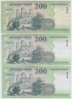 1998-2007. 200Ft (5x) mind különböző évszámmal illetve betűjellel T:III