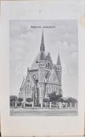 1904 Szolnok, leporelló füzet 8 képpel:  Szapáry utca, Református templom, Evezősök pavilonja, Római...