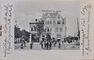 1904 Szolnok, leporelló füzet 8 képpel:  Szapáry utca, Református templom, Evezősök pavilonja, Római...