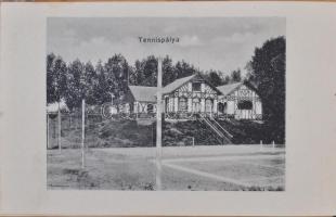 1904 Szolnok, leporelló füzet 8 képpel:  Szapáry utca, Református templom, Evezősök pavilonja, Római...