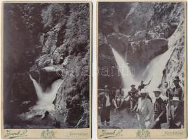 cca 1880 Biharfüred, Jadolina-vízesés, 3 db keményhátú fotó, 16,5×11 cm
