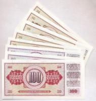 Jugoszlávia 1978-1981. 10D (5x) + 1978. 20D (2x) + 1986. 100D T:I
Yugoslavia 1978-1981. 10 Dinara (...