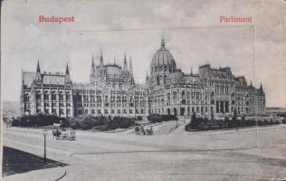 Budapest V. Parlament. leporellolap / leporellocard (kissé ázott / slightly wet damage)