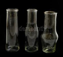 3 db régi befőttes üveg, csorbákkal, m: 20 és 21 cm