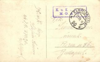 1916 Osztrák-magyar katonák gépfegyver telepítés közben / WWI Austro-Hungarian K.u.K. soldiers with ...