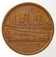 Német Államok / Bajorország 1858. München / München városának 700. évfordulójára aranyozott fém emlékérem. Szign.: I. W. Loewenbach (15,38g/31mm) T:2 /  German States / Bavaria 1858. Munich / 700th Anniversary of Munich gold palted metal commemorative medallion. Sign.: I. W. Loewenbach (15,38g/31mm) C:XF