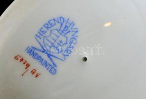 Herendi Apponyi mintás váza, kézzel festett, jelzett, hibátlan, m: 18,5 cm