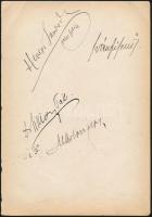 Jászai Mari, Rákosi Szidi, Pethes Sándor, Hevesi Sándor, Ivánfi Jenő és más színészek aláírásai füze...