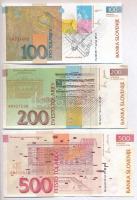 Szlovénia 1992. 100T + 2001. 200T + 500T T:II-III
Slovenia 1992. 100 Tolarjev + 2001. 200 Tolarjev ...