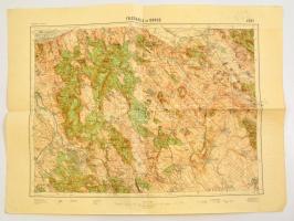 1937 Felsőgalla és Dorog katonai térképe, kiadja a M. Kir. Állami Térképészet, 62x47 cm
