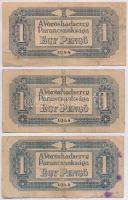 1944. 1P (3x) "A Vörös Hadsereg Parancsnoksága" mindhárom sorszámmal, eltérő sorozatok &qu...