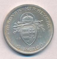 1938. 5P Ag "Szent István" T:1-,2 kis patina
Adamo P8.1